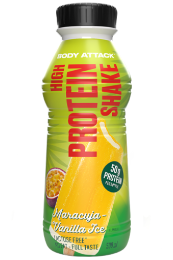 Image de Shake hyperprotéiné 500 ml, Fruit de la passion et glace à la vanille – Body Attack