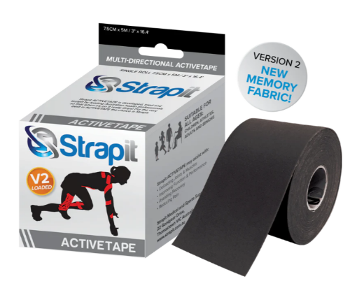 Image de ACTIVETAPE 7,5CM x 5M – NOIR À RAYURES