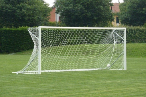 Image de But de football mobile en aluminium 7,32 × 2,44 m — Cadre pliable avec filet inclus — VI 5901