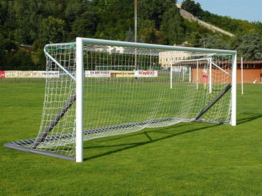 Image de But de football mobile en aluminium 6 × 2 m — Cadre pliable avec filet inclus — VI 5911