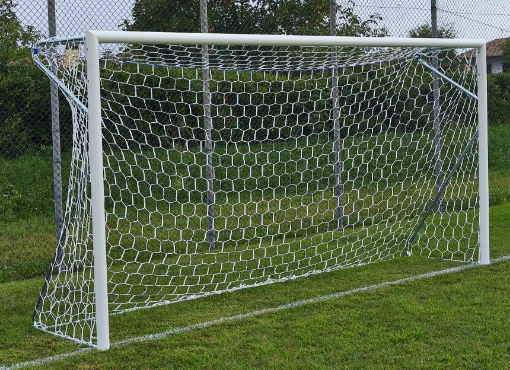Image de But de football mobile en aluminium 4 × 2 m — Ø80 mm avec filet inclus — VI 6028